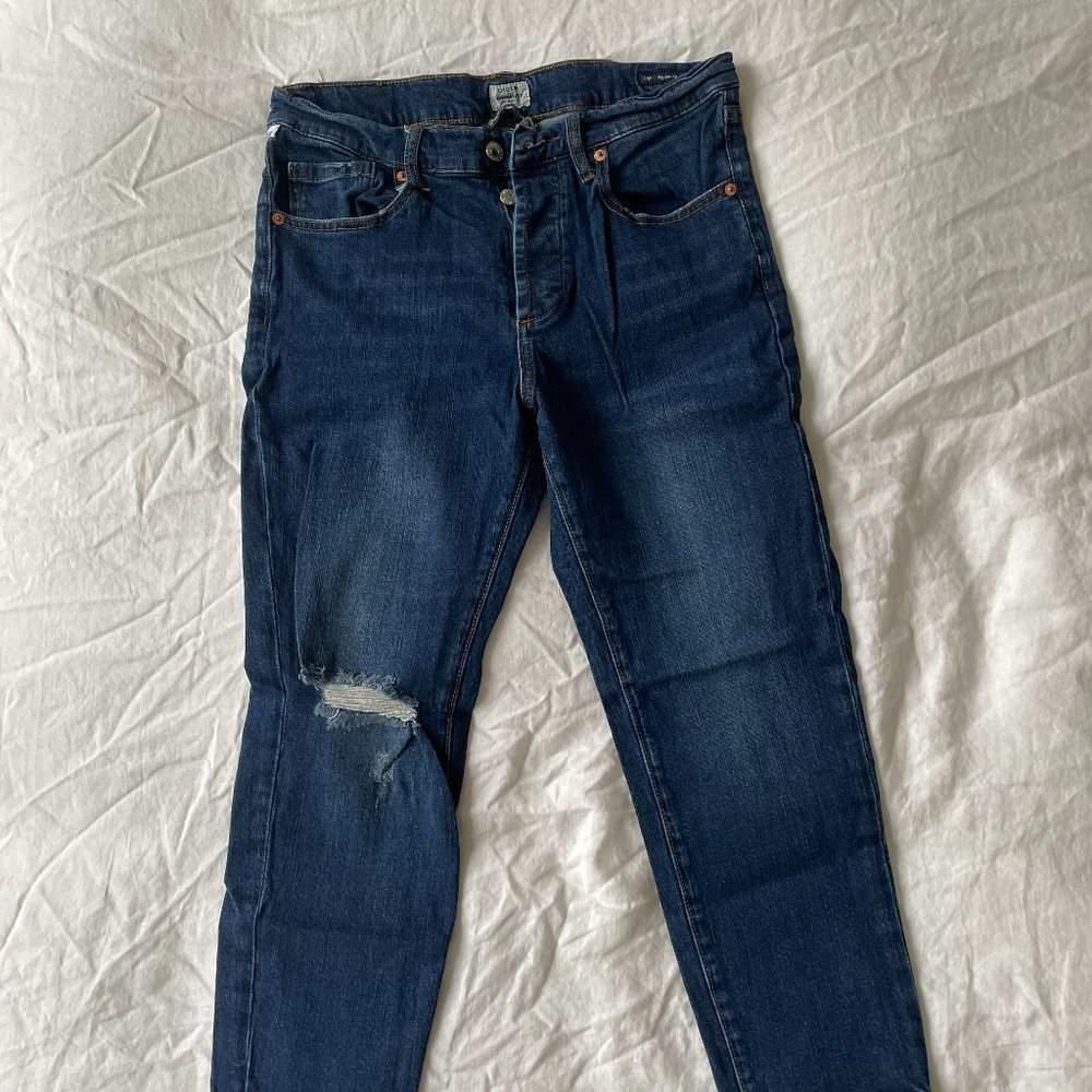 Citizens of Humanity Liya High Rise Classic Fit Crop Dark Blue Jean Size 29